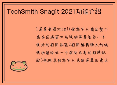 TechSmith Snagit 2021功能介绍